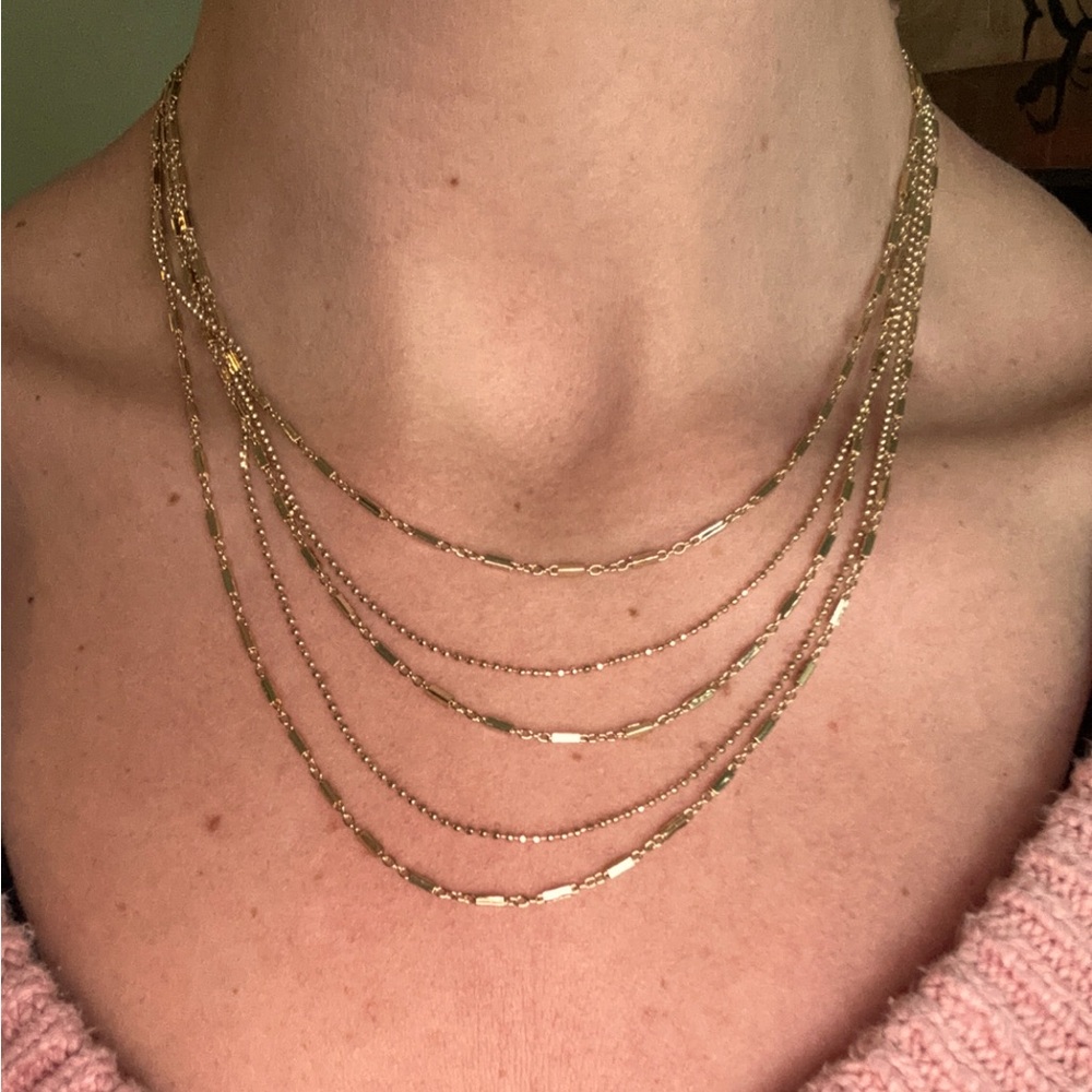 NWT Gold Layered 5 Chain Necklace